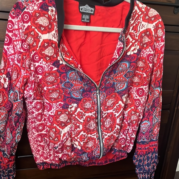 Boho Jacket Bomber Zip up, Floral - Picture 2 of 5